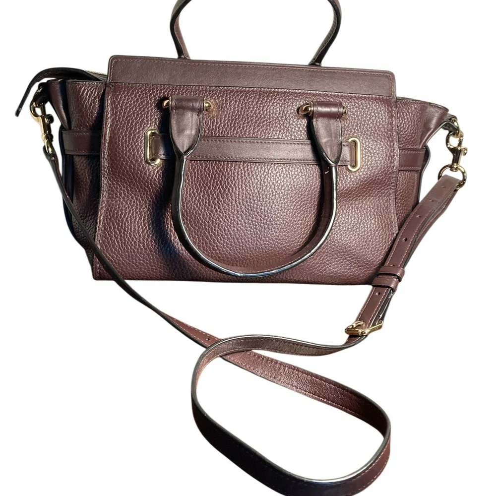 Coach Peeble leather swagger 27 Crossbody shoulder bag 87295 oxblood